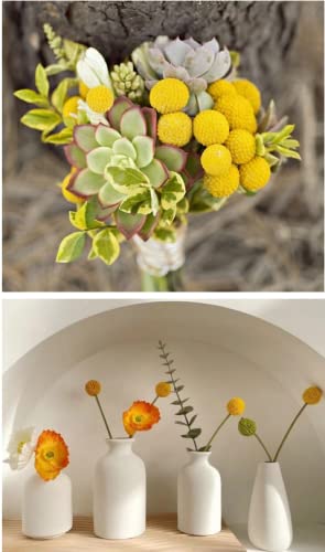 Rikyo 18 Stems Fake Flowers Billy Balls,10“ Artificial Billy Button Flower Bouquet,Permanent Flower Craspedia For Diy Crafts Wreath,Table Wedding Party Centerpieces Decor,Holiday Store (Golden) #TOP4