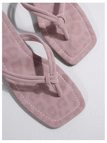 Image of GORGLITTER Women's Flip Flops Flat Sandals Dressy Metallic Square Toe Thong Vacation Summer Weeding Slides Sandals