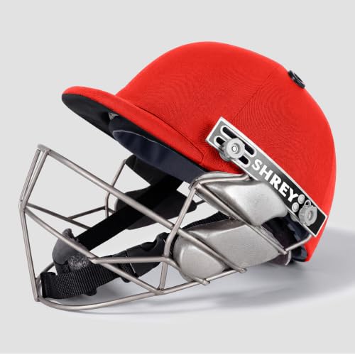 Image of SHREY Pro Guard Stainless Steel 2.0 Batting Cricket Helmet for Men's (Red, M)