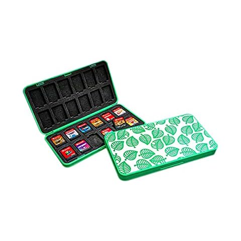 PhiGie 24 Game Card Holder Switch Game Card Case Switch Cartridge Case Compatible with Nintendo Switch Portable Game Storage Card Holder Box(Green) Cover