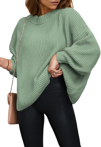 Image of PRETTYGARDEN Womens Sweaters Spring 2026 Oversized Chunky Knitted Pullover Sweater Casual Long Sleeve Crewneck Cute Sweaters