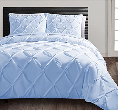 Funda de edredón de algodón egipcio 600 hilos azul claro tamaño doble 2