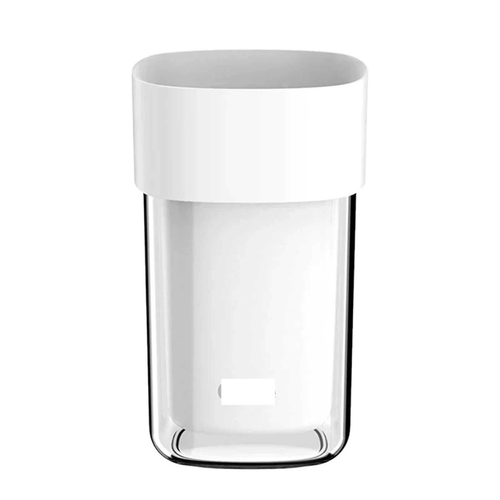 Portaspazzolino 2 pezzi tazza for denti for collutorio a doppio strato da viaggio for lavaggio portatile for spazzolino organizer in vetro(White)