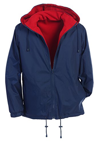 Gioberti Men's Reversible Rain Jacket with Polar Fleece Lining