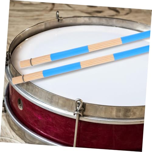 Kisangel 1pair Bundle Wooden Drum Brushes para música Jazz y Folk, palillos profesionales para batería con estuche suave miniatura 5