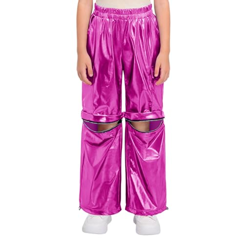 Pantalon convertible fille zip off et pantaloncini brillant pour hip hop
