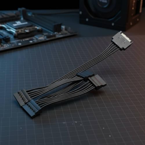 Adaptador de energía Serial ATA 1 a 5 con cable divisor miniatura 3