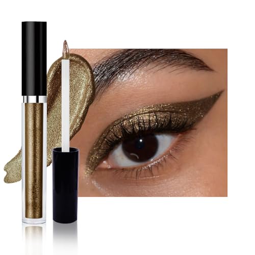 Image of SUAKE Liquid Sparkling Glitter Eyeshadow Stick Pack - High Pigment Shimmer Metallic Eye Shadow, Long-Lasting, White Blue Black Gold Purple Bold Colors,Quicking-Dry (9#-Taupe, Pack of 1)