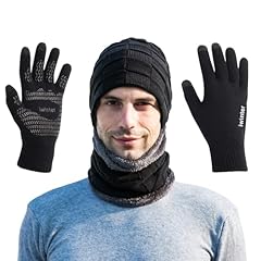 Pureblack--3 Pcs-(hat+scarf+gloves)