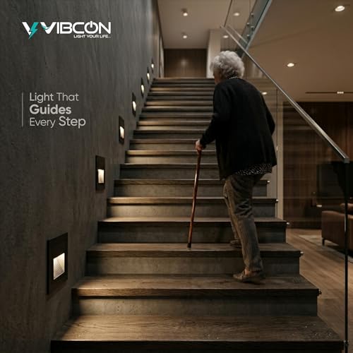 Image of Rio Step Outdoor 5W LED Step Light Outdoor, IP65 Waterproof Wall Recessed Stair Light, Aluminum Body, Rio Design for Garden, Pathway & Staircase (Black Body, Warm White, Pack of 2)