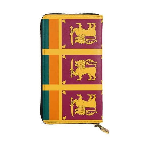 Portefeuille élégant en cuir Sri Lanka grand format pour femme