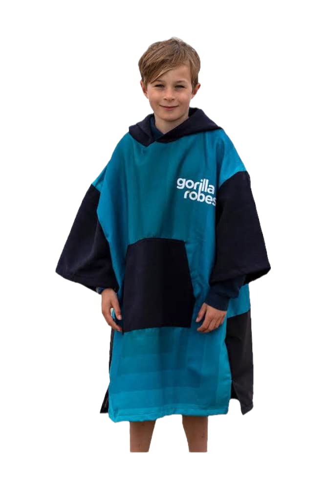 Gorilla Robes Teal Kid's Eco Recycled Changing Robe Poncho, Junior 85X70cm (Age 9-12 Years)