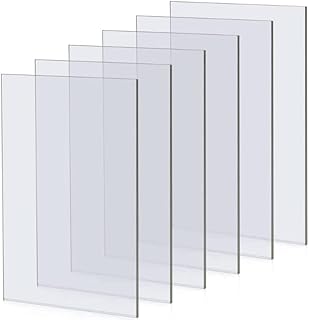 AKOAFE 6PCS A4 Acrylic Sheet Clear Perspex Sheet 3mm Thick Plastic Sheet Acrylic Board for DIY, Craft, Protective Film, Glass Replacement, 29.7 x 21cm