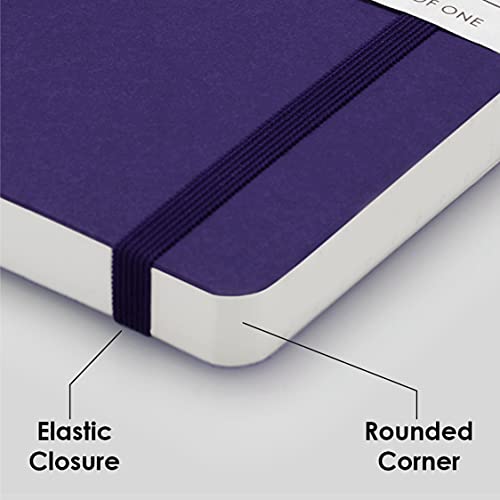 Image of myPAPERCLIP Limited Edition A5 Plain /Unruled Notebook | 192 Pages, 100 GSM, Soft Cover, A5 (5 .83 x 8.27 in) | Flat Lay Design | Bookmark, Elastic Closure | Amethyst