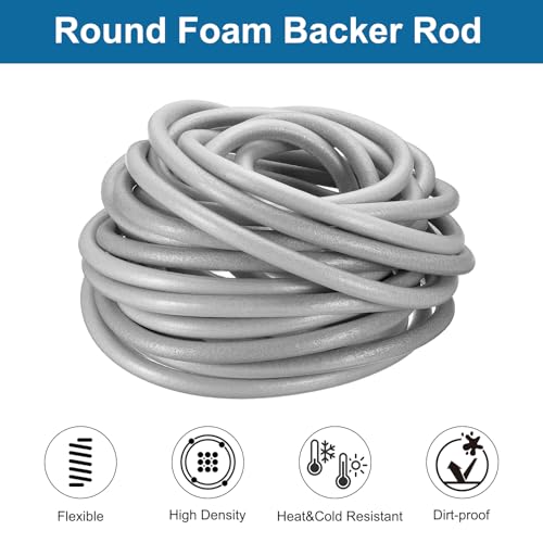 Image of PATIKIL 3 /8 inch x 59 ft Foam Backer Rod, Foam Caulk Saver Concrete Expansion Joint Filler Weather Strip for Sealing Concrete Gaps, Crack Joint Sealer, Grey