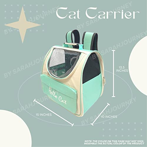 Sarahjourney Cat Carrier Backpacks, Dog Carriers For Small Dogs, Cat Bag, Collapsible Pet Carrier, Backpack For Small Pets, Kitten Carrier, Designed For Travel, Hiking, Outdoor Use - Blue Pink Green #TOP2