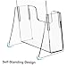 KALLORY 2pcs Acrylic Brochure Display Stand Pamphlet Holder Magazine Holder Conference Booth Display Office Storage Shelves