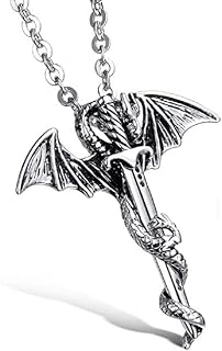 El Regalo Hip Hop Creative Sword Wing Dragon Pendant Chain Necklace for Boys/Men Price In India