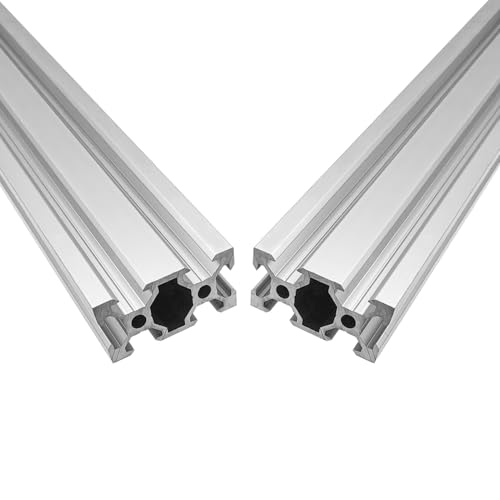 iYueMps 300mm 2040 Aluprofil 20x40 aluminium profil Extrusions v-slot Silber Europäischer Standard Eloxierte Linearschiene Aluminium Profil für DIY 3D-Drucker und CNC-Maschine - 2 Stück
