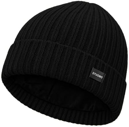 DTUOMO Merinowolle Mütze Herren, Winter Warme Unisex Wintermütze Strickmütze Thermo Beanie, Weich, Stretchy, Unisex, für Damen & Herren