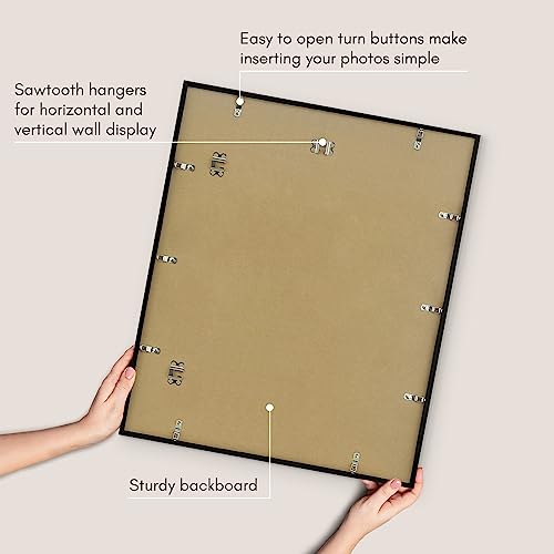 Americanflat 20x24 Picture Frame with Polished Plexiglass - Streamline Collection - Thin Border Picture Frame for Wall Display - Hanging Hardware Included - Black