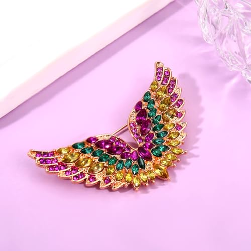 Image of Mardi Gras Brooches Pin for Women Girls Rhinestone Mask Fleur De Lis Brooch Glitter Jester Pins Fat Tuesday Carnial Parade Holiday Brooches Jewelry