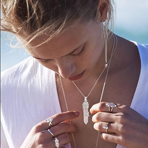 MYBOTA Crystal Necklaces for Women Stylish With Silver Chain,Crystal Necklace Pendant,Personalised Handmade Necklace for Best Friend,Sister,Friendship,Ladies,Mother,Daughter,Teenage Girls