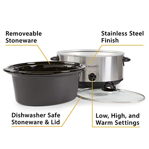 Product Image 6: Crock-Pot 7-Quart Oval Manual Slow Cooker | Stainless Steel (SCV700-S-BR)