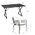 YITAHOME 5 Piece Patio Dining Set Outdoor Furniture Stackable All-Weather Comfortable Rope and Rattan Chairs Metal Frame with Faux Wood Tabletop for Courtyard Backyard Poolside Balcony, Black & Grey