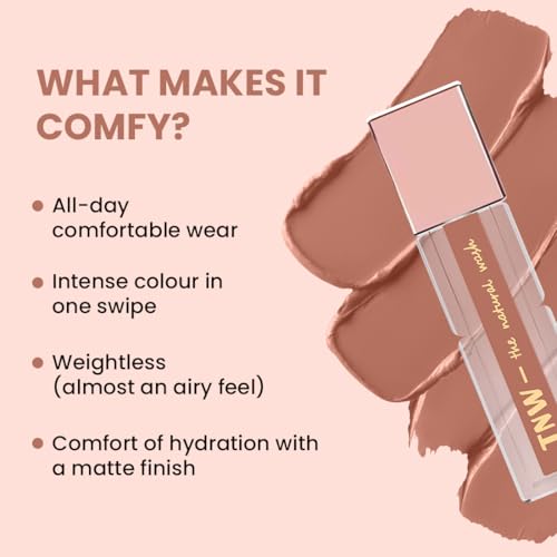 Image of TNW - Comfy Matte Liquid Lipstick | 02 Royal Rumour | Weightless, Hydrating & Long-Wear | Mocha Brown Tone | Shea Butter, Hyaluronic Acid & Jojoba Oil | Paraben-Free | 3ml