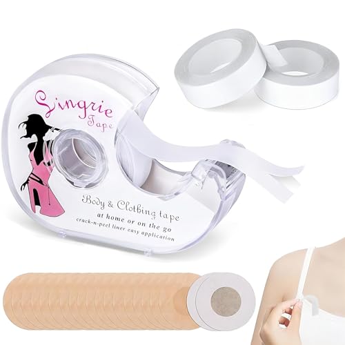 La mejor comparación de Cinta adhesiva para lencería para Mujer al mejor precio. 42 UNIVERSOENLÍNEA.COM 2 Rollos Cinta Doble Cara para Ropa de 5 Metros y 10pcs Pezoneras sin Respaldo, Cinta Adhesiva Invisible para Piel, Cómodo y Seguro para Telas, Ropa, Vestidos...