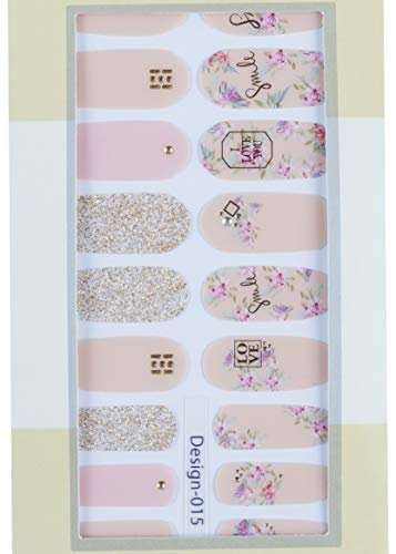 Gel Nail Sticker, Self Adhesive Gel Stickers for Nails (22 pcs) - DIY Salon Nails (Design-015)