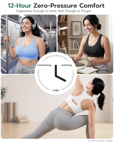 Image of FITTIN Supportive Sports Bra for Large-Bust: 12-Hour Zero-Pressure Comfort
