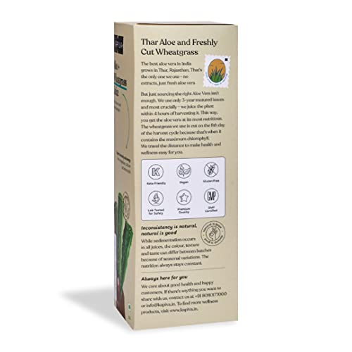 Image of Kapiva Aloe Vera + Wheatgrass Juice Natural Detoxifier (1L) - Enhances Digestion, Fights Gastrointestinal issues