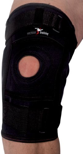 Precision Training Neoprene Hinged Knee Support - Black/Red, large by Precision Training