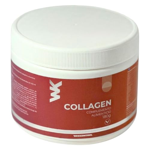 Weekontrol Colágeno con Magnesio Sabor a Fresa. Colágeno Hidrolizado en Polvo con Vitaminas y Minerales para la Piel, Cabello, Uñas, Cartílagos y Articulaciones