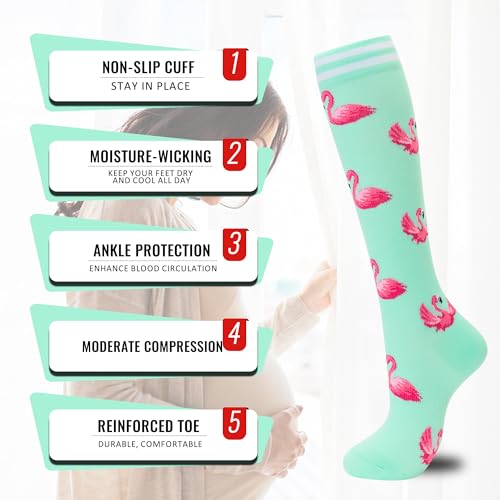 Image of fenglaoda Compression Socks for Women Men 3 Pairs Graduated Compression Support Circulation Socks for Nurses