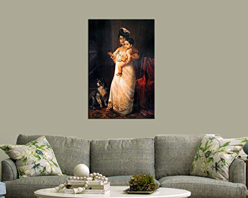 Image of Tallenge - There Comes Papa - Raja Ravi Varma - Indian Painting - Medium Gallery Wrap(Canvas,?24 x 17? inches, MultiColour)