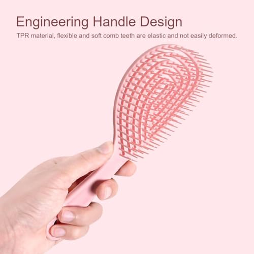 Image of Premium Pink 3D Hair Brush for Styling, Detangling and Grooming for Men and Women |Straightens & Detangles Curly Hairs | Reduces Hair Breakage and Promotes Hair Growth | Best Hair Brush for All Hair Types Assorted