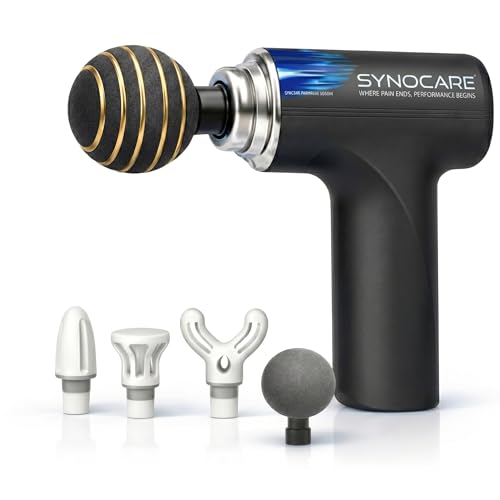Image of Massage Gun for Full Body Pain Relief, Deep Tissue Percussion Body Massager, 4 Massage Heads, Multiple Speed Levels, Lightweight, Cordless & Quiet Muscle Massager for Legs, Back, Neck & Arms