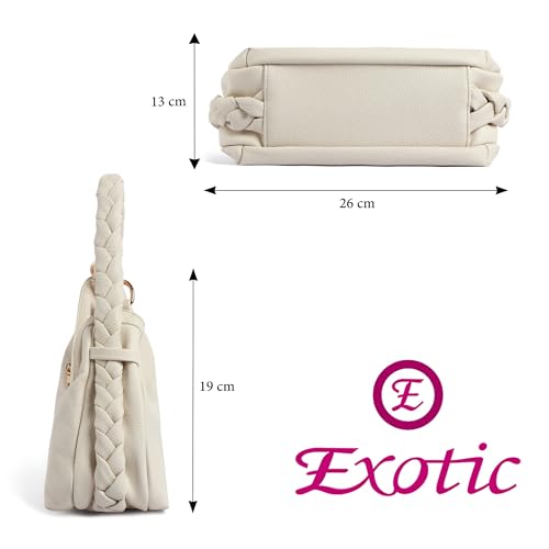 Image of EXOTIC Luna Braided Sling Bag for Women | Soft Structured Hobo Bag | Adjustable Strap | Multi Pocket | Elegant Everyday Purse