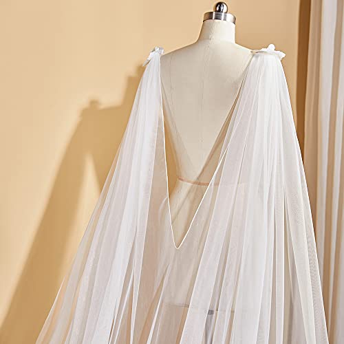 EllieWely 1 T Catedral Comprimento Floral Renda Casamento Véu De Noiva Capa F03 Marfim