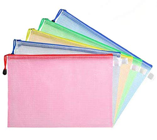 BigLion Chemise Paquet Portefeuille Pochette en PVC Zip Document Dossier A4-6pcs, couleur