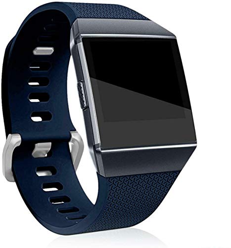 Panda Bobo Correa de repuesto compatible con Fitbit Ionic, pulsera clásica de silicona con hebilla de metal para mujeres y hombres, correa deportiva ajustable para reloj inteligente Ionic, S, Silicona