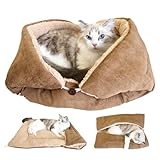 2025新型 CHMKSTC ペットベッド 猫 ベッド 犬ベッド ペット マット クッションふわふわ 秋 冬用 暖かい 4WAY切替可能 両面使用可能 もこもこ 滑り止め おしゃれ 可愛い 寒さ対策 洗濯可能 小型犬/子犬/猫用 寝床 Mサイズ:60*80cm