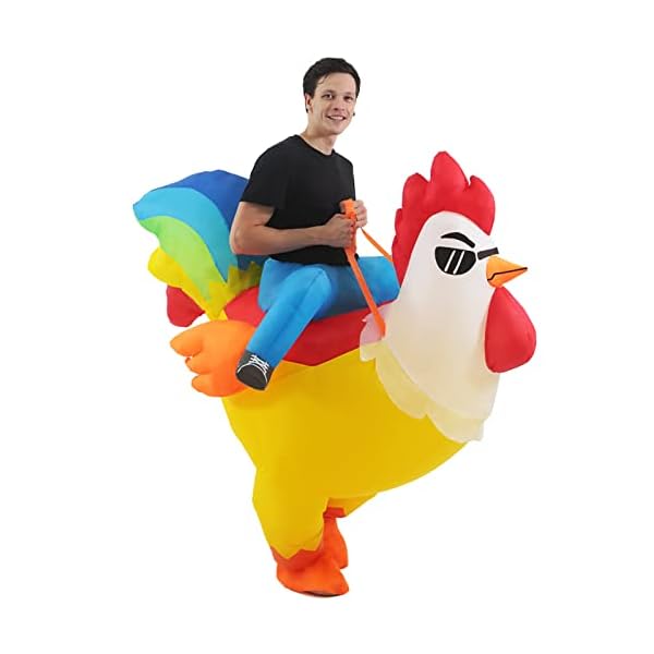 Kooy inflatable costume adult rooster ride on chicken costume,halloween costumes blow up costumes - image 3