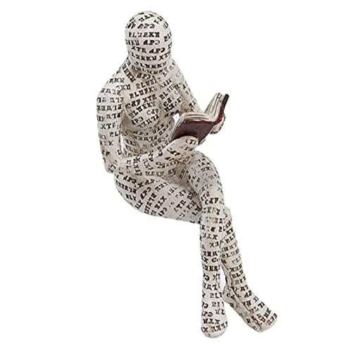 Fauitay Resin Reading Woman Figurine Innovative Lady Reading Pulp Molding Bookshelf Ornaments for Home Decoration G (F) - Image 4