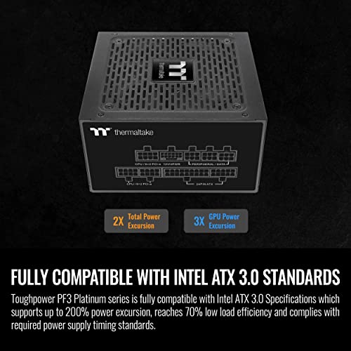 Image of Thermaltake Toughpower PF3 ATX 3.0 750W 80+ Platinum Full Modular SLI /Crossfire Ready Power Supply; PCIe 5.0 12VHPWR Connector Included; 10 Year Warranty; PS-TPD-0750FNFAPU-3