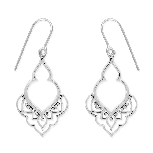 Boma Jewelry Sterling Silver Balinese Inspired Filigree Teardrop Dangle Earrings