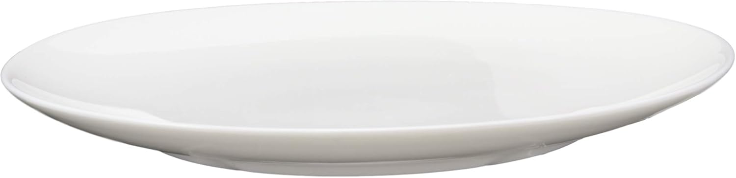 Ebros Pack Of 6 Kitchen Dining Modern Contemporary Sleek Design Natural White Porcelain Round Plates Restaurant Supply Dishwasher And Microwave Safe (8" Lunch Entree Large Dessert Plate)